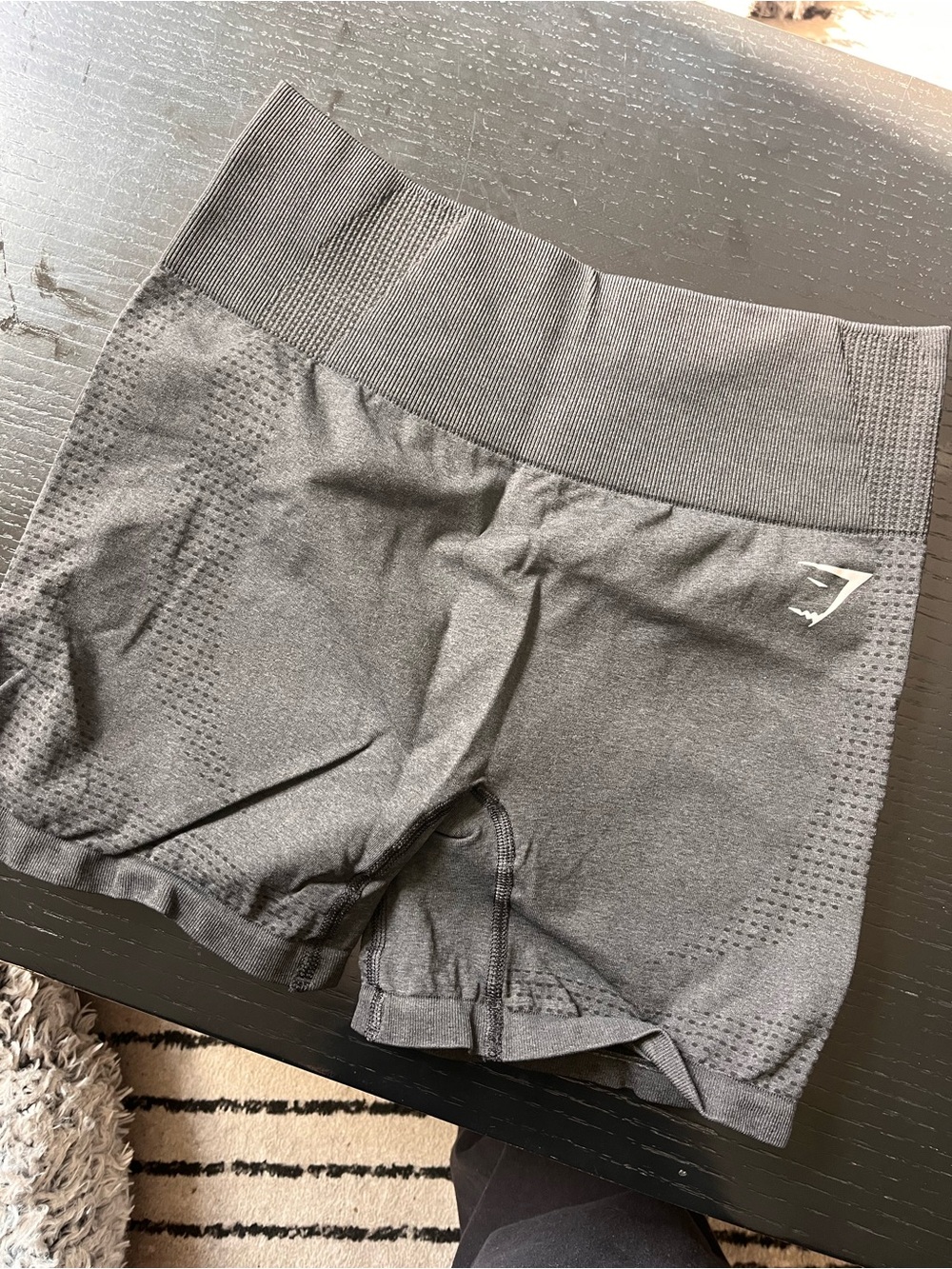 Gymshark Women's Seamless High-Waist Bike Shorts — Black/Gray